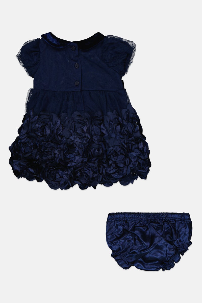 Nanette lepore Toddlers Girl 2Pcs Textured Dress With Panty Set, Navy - Image 3