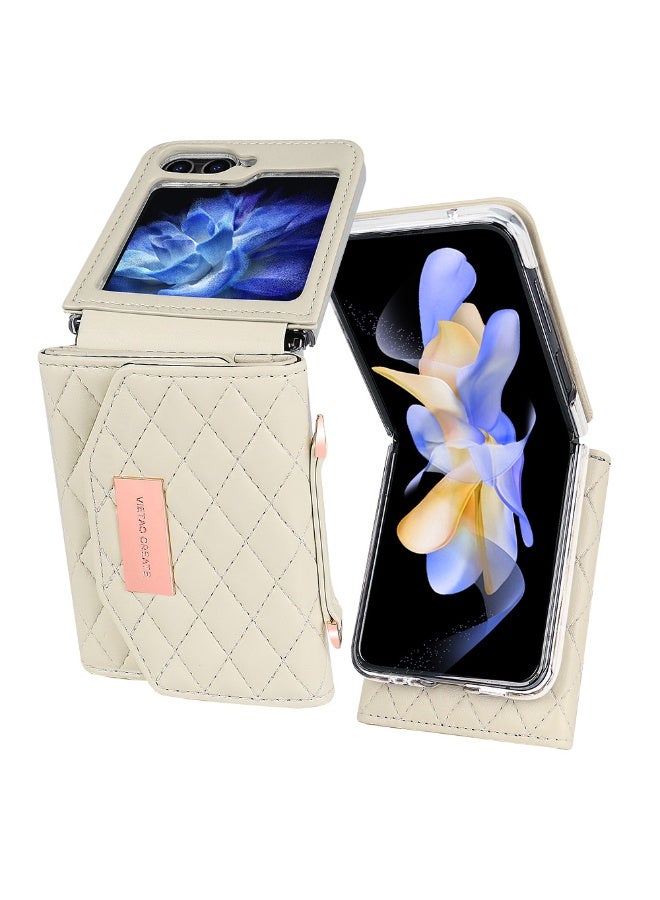 general for Samsung Galaxy Z Flip 6 Wallet Case with Built-in Leather Cash Slot and Credit Card Holder, Adjustable Crossbody Strap, Hinge Protection for Women Ladies - Image 5