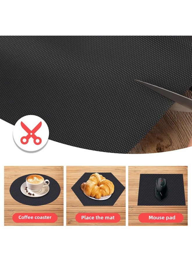 EVA Thickened Printed Table Mat Cabinet Mat Shoe Cabinet Drawer Moisture-proof Pad Paper Cuttable Kitchen Waterproof Oil-proof Pad-Color:Silver Gray Diamond Pattern-Specifications:60*500cm