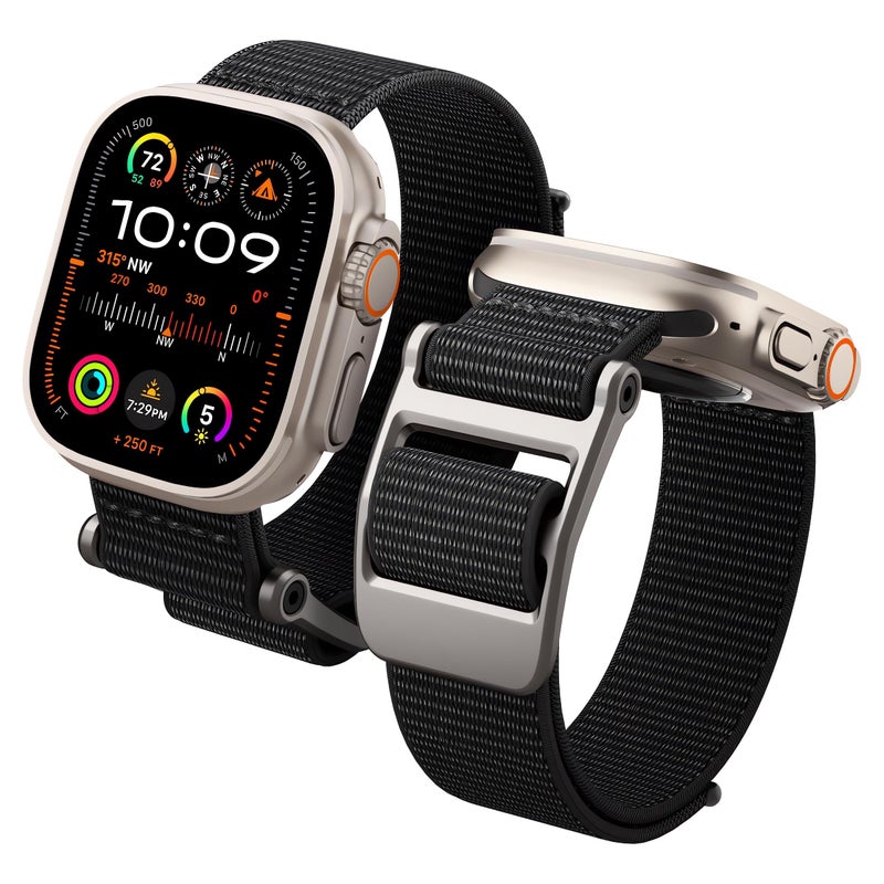 TERRIFI Velcro Sport Solo Loop Band Compatible with Apple Watch Ultra 2/Ultra, iWatch Series 10–1 SE, 45/44/42/49mm (Black) - Image 2