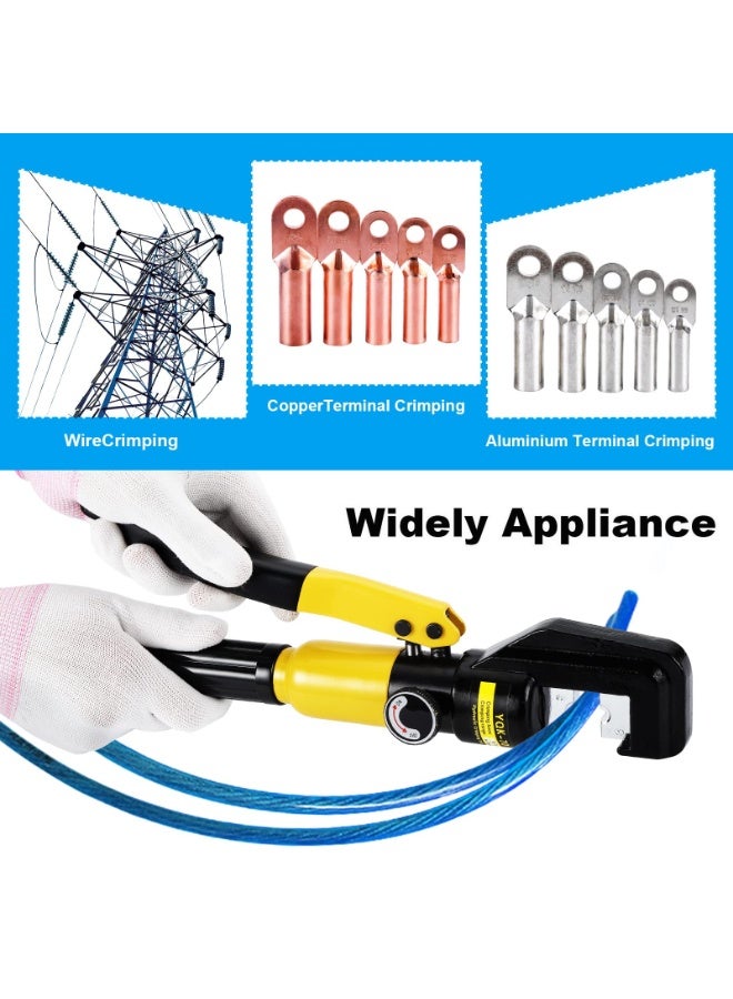 مجموعة أدوات التجعيد الهيدروليكية لكابلات الأسلاك الكهربائية 10-400 مم، أداة تجعيد بسقاطة 16 طن، مجموعة قوالب أداة التجعيد الهيدروليكية لكابلات الأسلاك الكهربائية (YQK-70) - Image 5