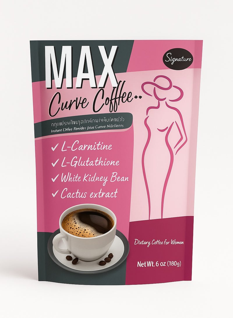 Signature Max Curve Slimming Coffee – 6oz (180g) | Whitening Coffee with Glutathione & White Kidney Bean | Best Beauty Drink for Shaping Curves - Image 1