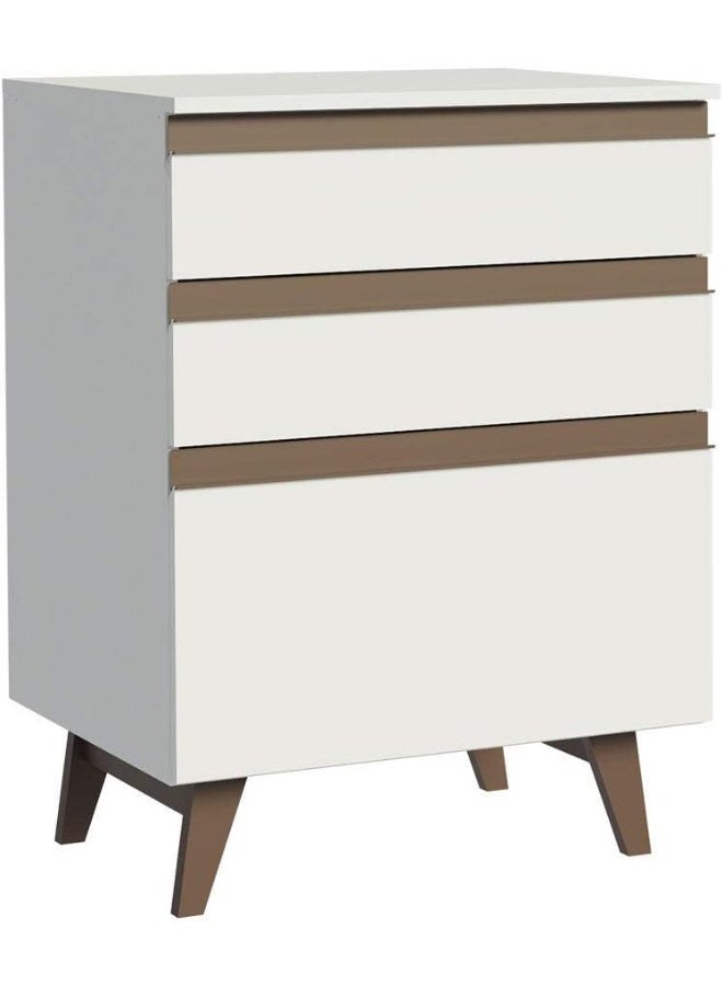 طاولة مع 3 أدراج، خشب - 60 × 83 × 52 سم - أبيض من ماديسا - Image 1