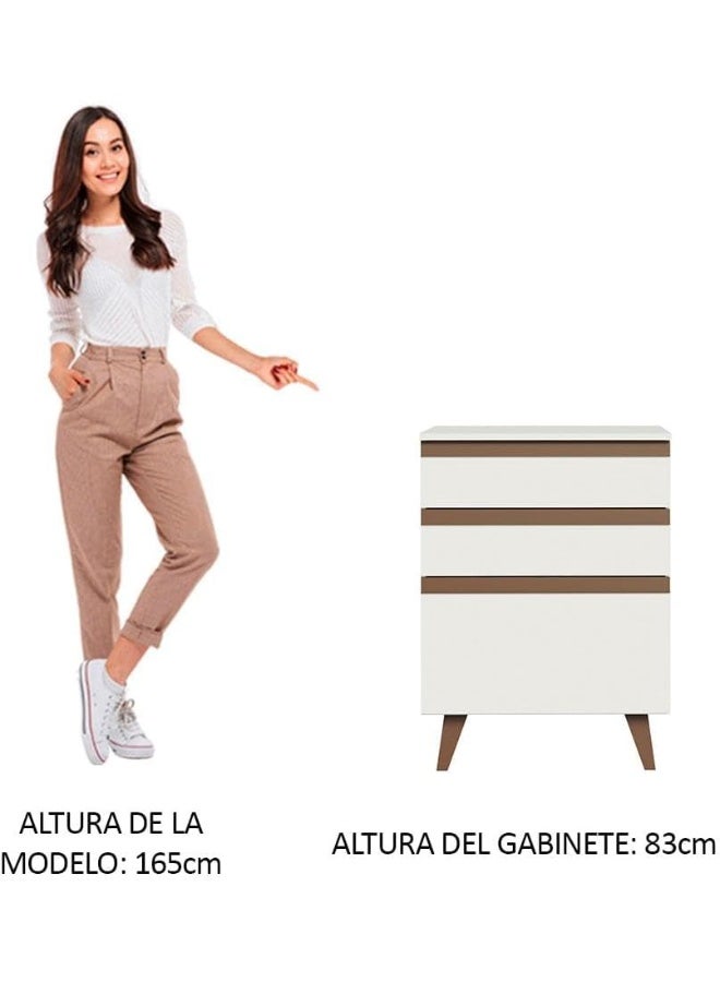 طاولة مع 3 أدراج، خشب - 60 × 83 × 52 سم - أبيض من ماديسا - Image 5