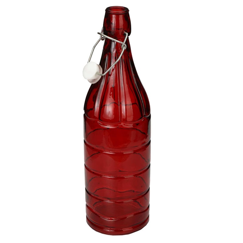 Somil Glass and Bottle Water Other Hot Cold Beverage Serving Set for Home Bar Restaurant 6 Glasses 1 Lt Bottle Red Transparent - Image 4