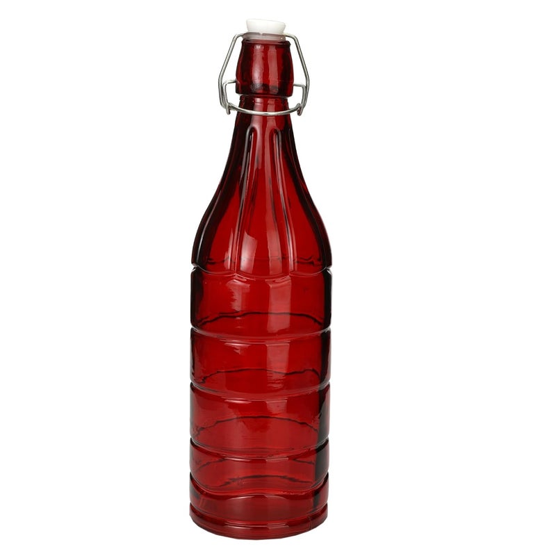 Somil Glass and Bottle Water Other Hot Cold Beverage Serving Set for Home Bar Restaurant 6 Glasses 1 Lt Bottle Red Transparent - Image 2