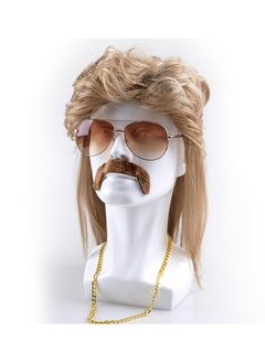 Excefore Mullet Wig, Brown Mullet Wigs Men for Mullet Party Pop Party 70s 80s Rocking Disco Wig Costume Fancy Dress Wig Afro Wig Costume Accessory  - Image 3