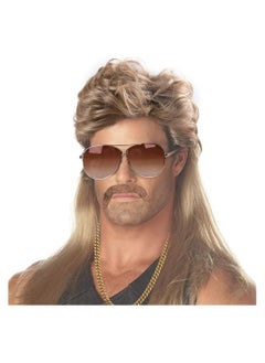 Excefore Mullet Wig, Brown Mullet Wigs Men for Mullet Party Pop Party 70s 80s Rocking Disco Wig Costume Fancy Dress Wig Afro Wig Costume Accessory  - Image 4