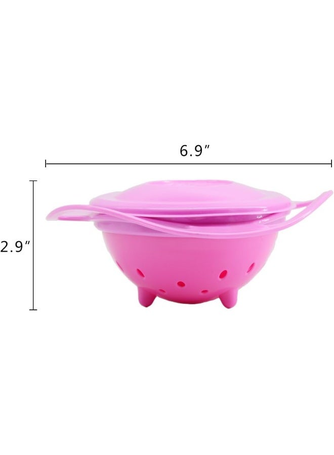 Song Qing Magic Gyro Bowl 360 Degree Rotate Spill-Proof Bowls with Lid Plastic Creative Dishes Practice Feeding Bowls - Image 2