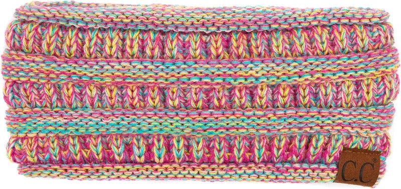 Cc Winter Fuzzy Fleece Lined Thick Knitted Diagonal Stripes Criss-Cross Pattern Headband Headwrap (HW-2060) - Image 2