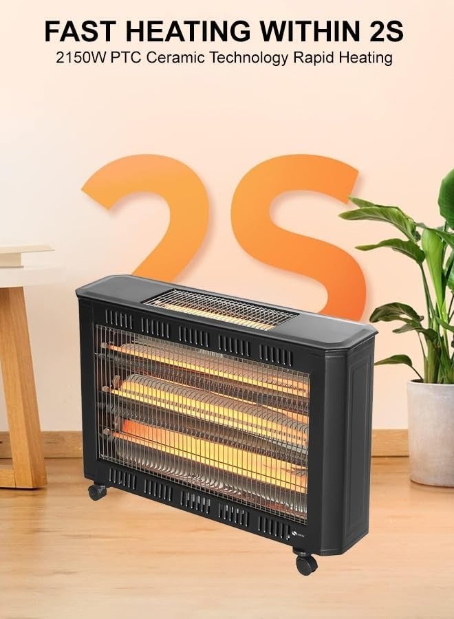 SARAY Turkish Electric Room Heater with Adjustable  WHT 6040  Thermostat, Advanced Safety Features, Portable Design with Wheels, and Even Heating for Reliable Winter Comfort at Home or Office - Image 2