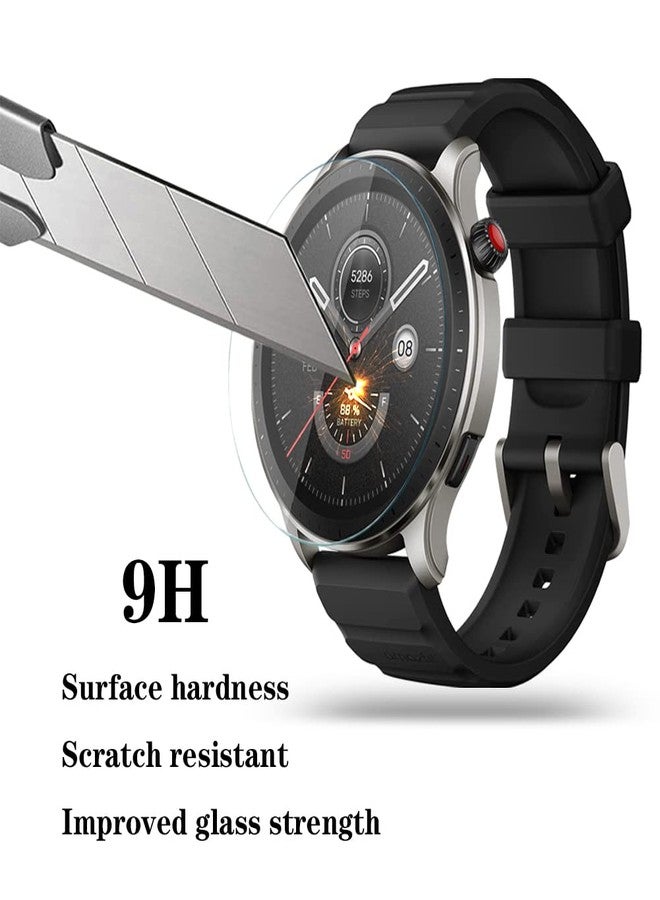 Huadu واقي شاشة ساعة HUADU متوافق مع Amazfit GTR 4، فيلم زجاج مقسى مضاد للخدش عالي الدقة تغطية كاملة وحافظة TPU ناعمة - Image 2