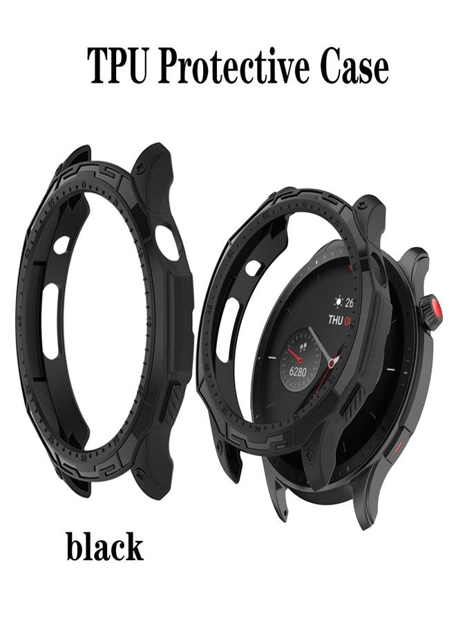 Huadu واقي شاشة ساعة HUADU متوافق مع Amazfit GTR 4، فيلم زجاج مقسى مضاد للخدش عالي الدقة تغطية كاملة وحافظة TPU ناعمة - Image 4