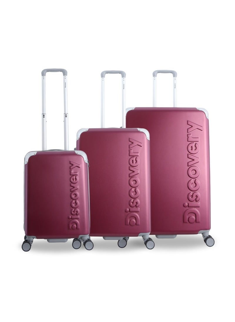 Discovery Focus ABS Hardside Travel Luggage Set, Durable Lightweight 4 Double Wheel Bag, Extra Secure Combination Lock Suitcase 3 Pcs, Expandable Trolley Small,Medium,Large(20+24+28 Inch) Purple - pzsku/Z8FECDF512C876E237108Z/45/_/1740392689/012caa63-1718-4df2-bbe9-aea37f2cc082