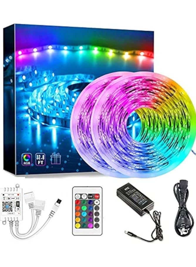 general 32.8FT LED Strip Lights, Smart 5050 RGB Light Strips, 300LEDs Color Changing Tape Lights, Music Sync Rope Lights Kit with Remote Control for Party Home Holiday Decoration - Image 1