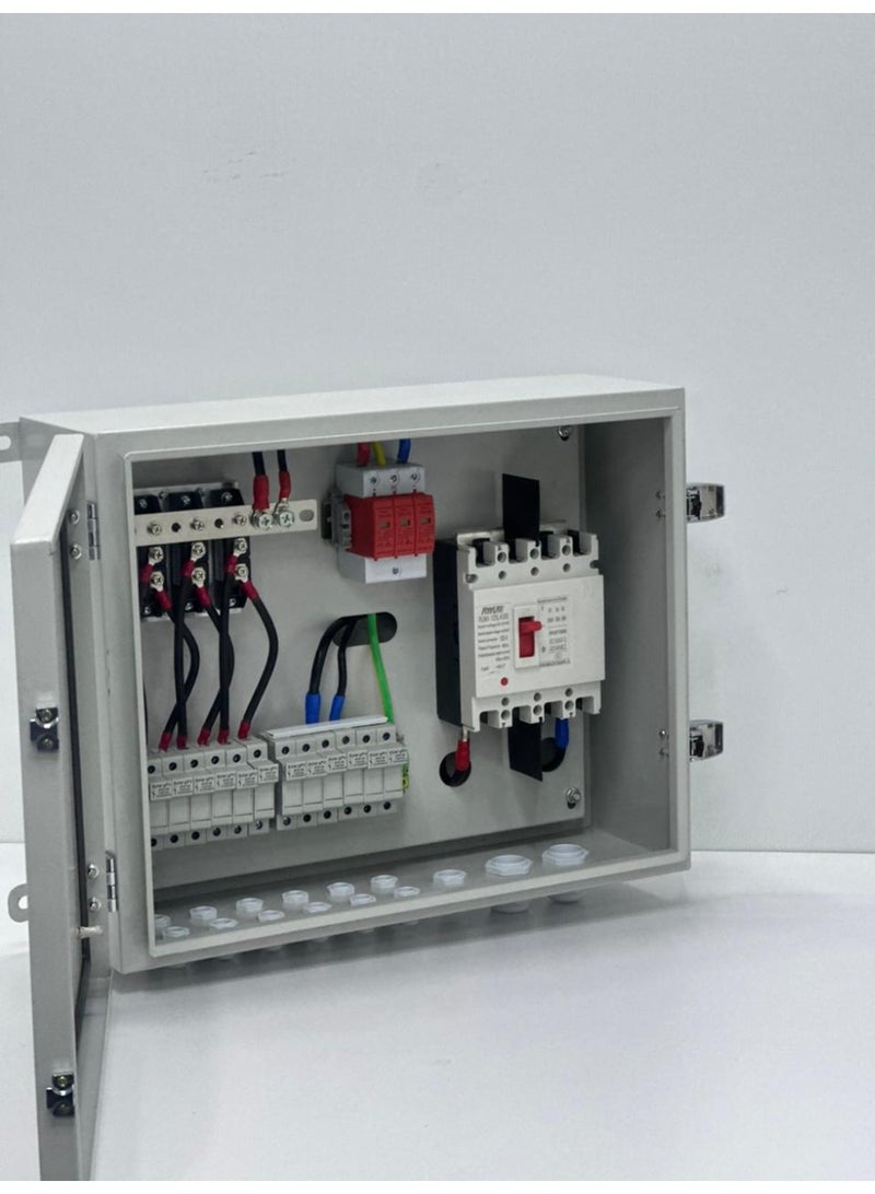 صندوق تجميع الطاقة الشمسية الكهروضوئية DC، 6 سلاسل، 6 مداخل ومخرج واحد | مُجهز مسبقًا بصمامات حماية من الصواعق وجهاز حماية من زيادة التيار | صندوق توصيل مقاوم للماء بمعيار IP65 - Image 3