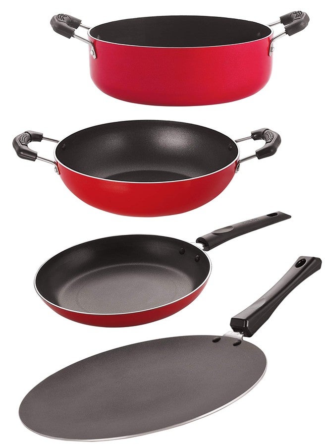 Nirlon Non Stick cookware Pot & pan Sets with bakelight Handle, CT12_KD13_TP22_CS24 - Image 1