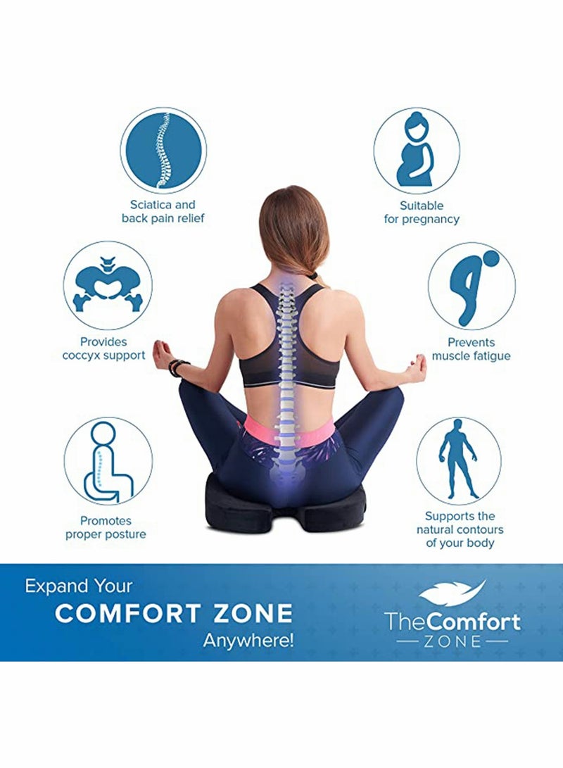 SYOSI Chair Cushions, Back Support Cushion for Office Chair, Seat Cushions, Coccyx Cushion, Office Chair Cushion, Car Seat Pad, Memory Foam Chair Cushion for Sciatica, Hemorrhoid & Back Pain  - Image 4