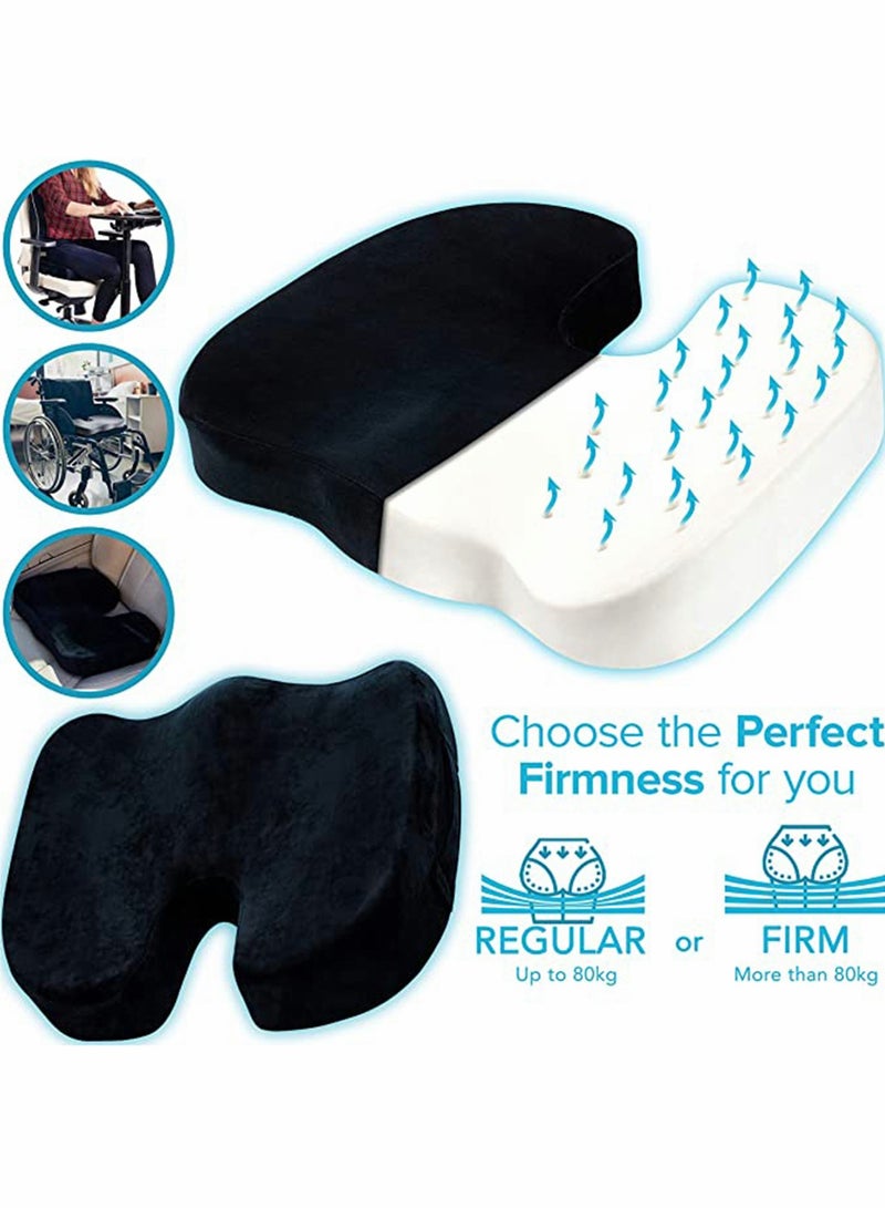 SYOSI Chair Cushions, Back Support Cushion for Office Chair, Seat Cushions, Coccyx Cushion, Office Chair Cushion, Car Seat Pad, Memory Foam Chair Cushion for Sciatica, Hemorrhoid & Back Pain  - Image 2