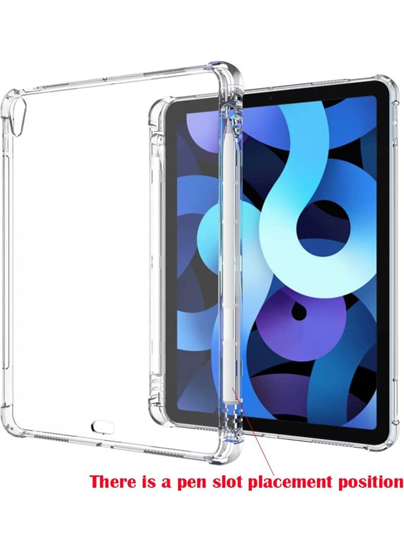 Rock Pow Case for iPad Air 11-Inch M2 (2024), iPad Air 5/4 (2022/2020 5th/4th Generation 10.9-Inch) with Pencil Holder Clear Case TPU Soft Anti –Fall Anti -Collision - Image 2