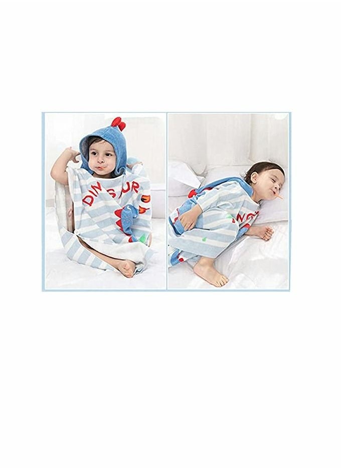 Excefore Kids Bath/Pool/Beach Hooded Poncho Towel-Cartoon Animal Pattern Cotton Beach Towel for Baby and Kids (Dinosaur)  - Image 2