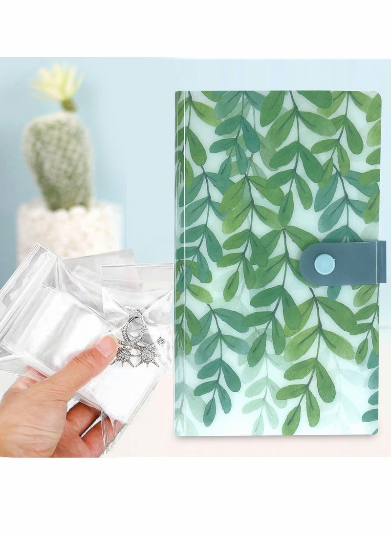 KASTWAVE Jewelry Storage Book, PVC Transparent Card Holder Rings Necklace Earring Organizer Travel Jewelry Organizer Book with 120 Pockets + 100 Pcs Small Jewelry Storage Bags - Image 3