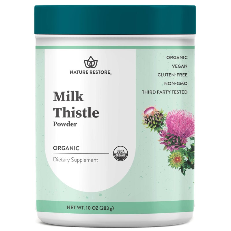 Nature Restore USDA Certified Organic Milk Thistle Seed Powder 10 Ounces Packaged in California