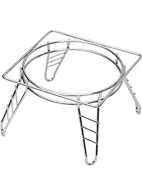 Kavid Kavid Fancy Water Pot and Matka Stand Stainless Steel Pot Stand Matka Kitchen Rack Steel Matka Kitchen Rack Chrome Plated for Home Matka Kitchen Rack Pack of 1  - Image 1