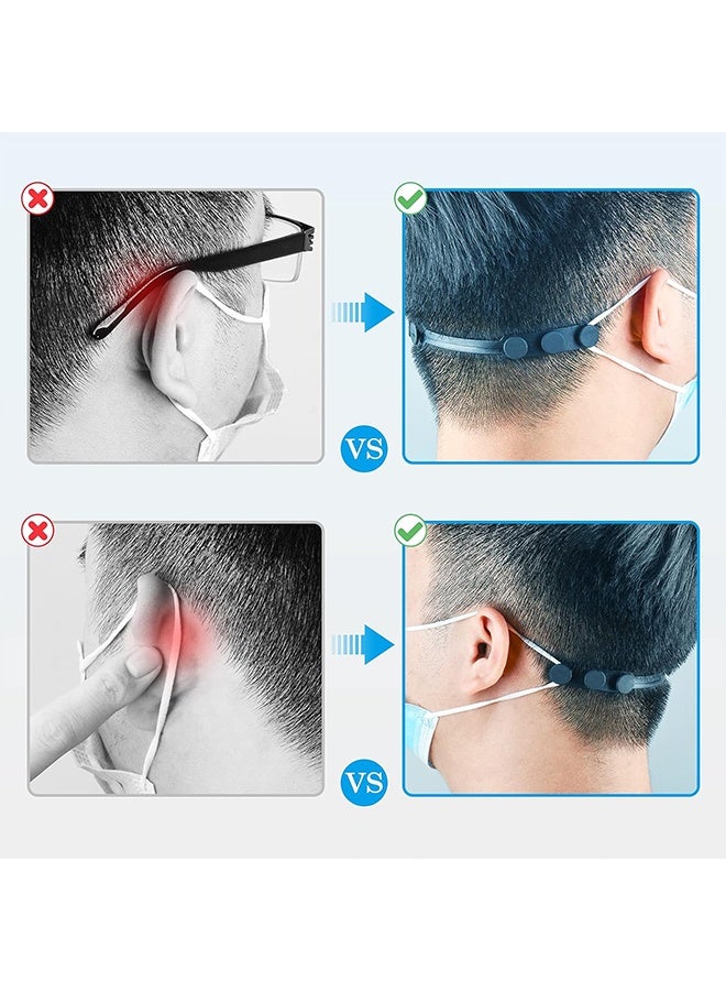 5 Pcs Mask Holder Mask Strap Extender Masks Ear Saver Adjustable Face Mask Extension Hook Protectors Ear Pain Relieved Anti-Tightening Anti-Slip Buckle for Kids Adults Silicone Mask Accessories - Image 2