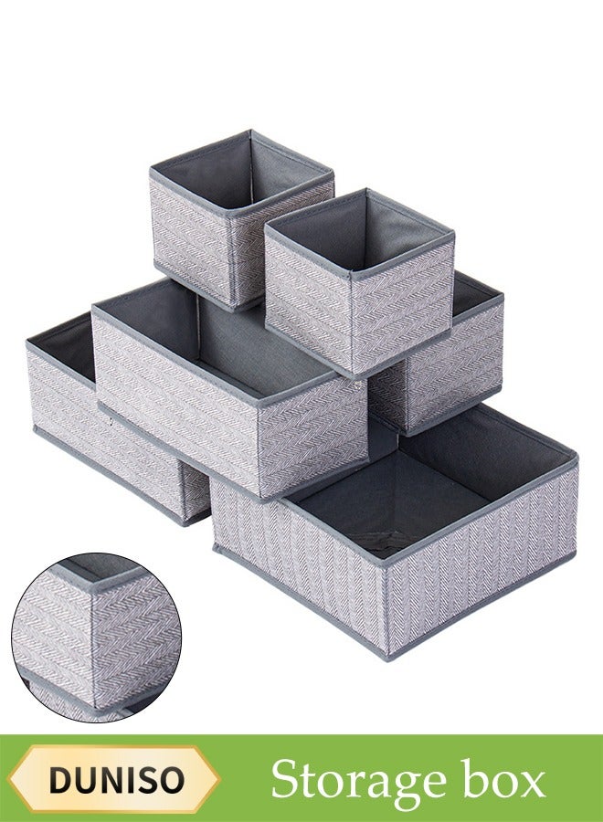 DUNISO 6 Pcs Clothes Storage Box Set，Foldable Wardrobe Organizer, Drawer Organizer，Moisture and Mold Prevention，Sturdy and Durable，for Organizing Clothing Jeans Toys Book Shelves Closet Wardrobe，Three Sizes - Image 1