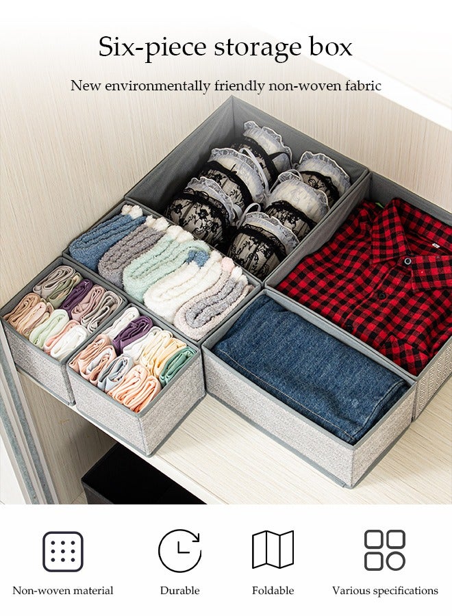 DUNISO 6 Pcs Clothes Storage Box Set，Foldable Wardrobe Organizer, Drawer Organizer，Moisture and Mold Prevention，Sturdy and Durable，for Organizing Clothing Jeans Toys Book Shelves Closet Wardrobe，Three Sizes - Image 3