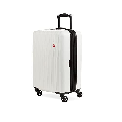 SwissGear 8018 Hardside Expandable Luggage with Spinner Wheels, White, Carry-On 20-Inch - Image 1