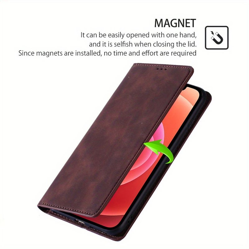 Light Brown Samsung S21 PU Leather Flip Cover Phone Case - Image 5