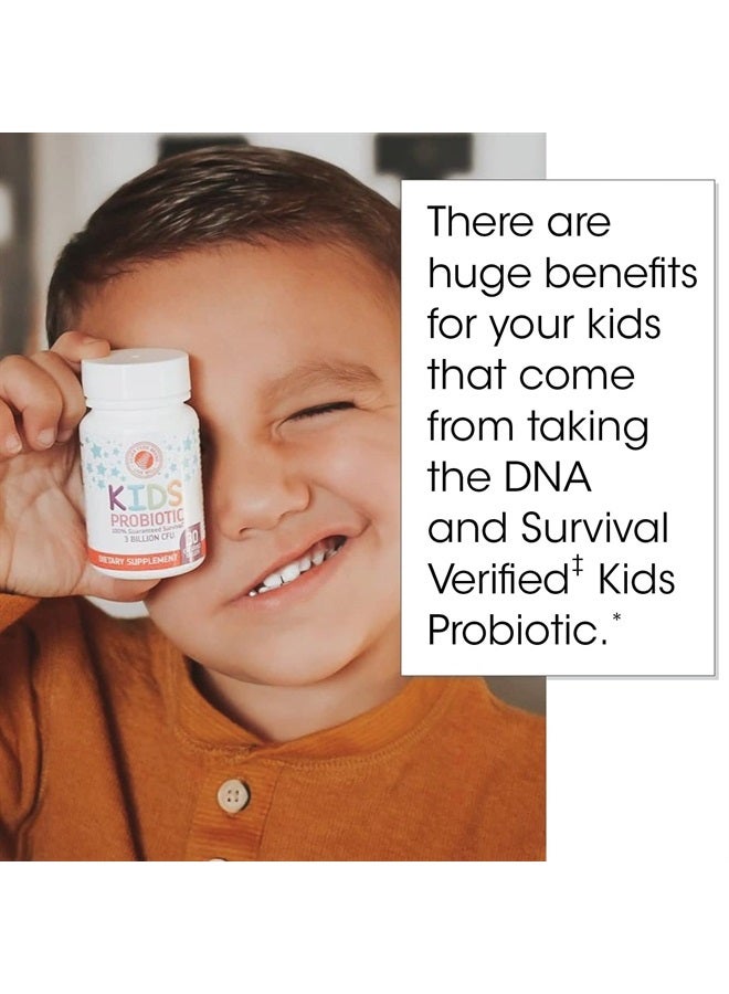 Silver Fern Brand Kids Ultimate Probiotic - 4 Bottles - 30 Chewable Tablets Each - Sugar & Gluten Free - Children's Dietary Supplement - DNA & Survivability Verified - Digestive & Immune Support - Image 4
