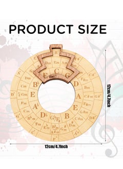 Excefore Wooden Melody Tool, Round Wooden Melody Chord Tool, Song Writing and Music Exploration Must Have Tool, Circle Of Fifths Wooden Wheel, for Guitar, Ukulele, Piano,Basslele, Piano  - Image 2