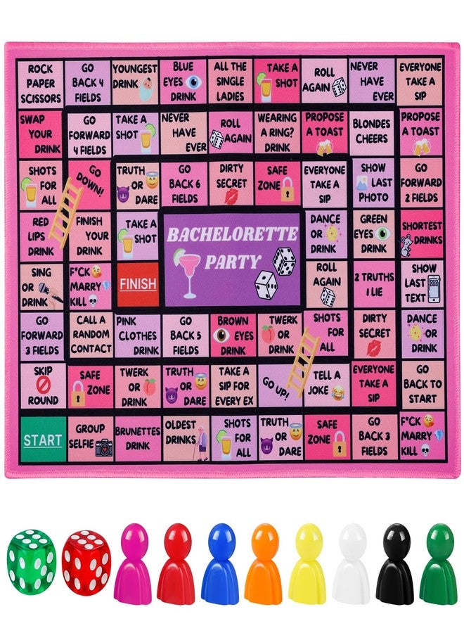 Fofeadm Bachelorette Party Drinking Games for Adults, Rubber Mat Drinking Board Game, Funny Party Interactive Drinking Games for Girls Night, Bachelorette Party, Age 21+, 2-8 Players - Image 1