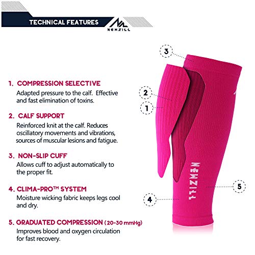 NEWZILL Calf Compression Sleeve for Men & Women | Footless Compression Socks for Shin Splint Relief, Varicose Veins | Perfect Leg Sleeve for Running, Travel, Nursing, Work, Fitness (L/XL Pink 1Pair) - Image 4