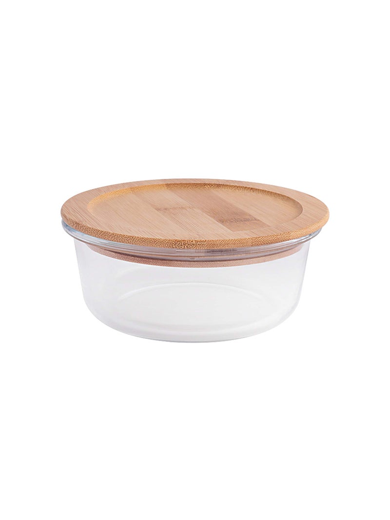 Goodhomes Round Glass Food Storage Containers with Air Tight Wooden Lid Set of 3-360ml, 560ml, 860ml - Image 4