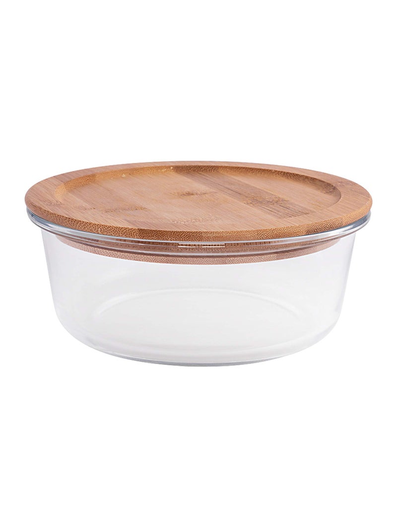Goodhomes Round Glass Food Storage Containers with Air Tight Wooden Lid Set of 3-360ml, 560ml, 860ml - Image 2