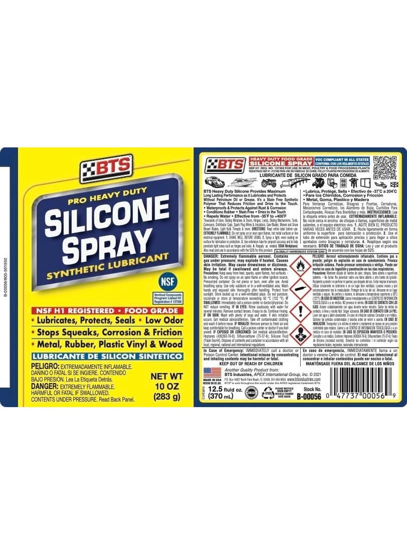 BTS Pro Heavy Duty Silicone Spray Synthetic Lubricant (283 g) - Image 2