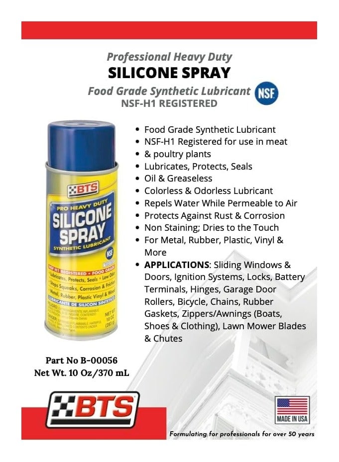 BTS Pro Heavy Duty Silicone Spray Synthetic Lubricant (283 g) - Image 3