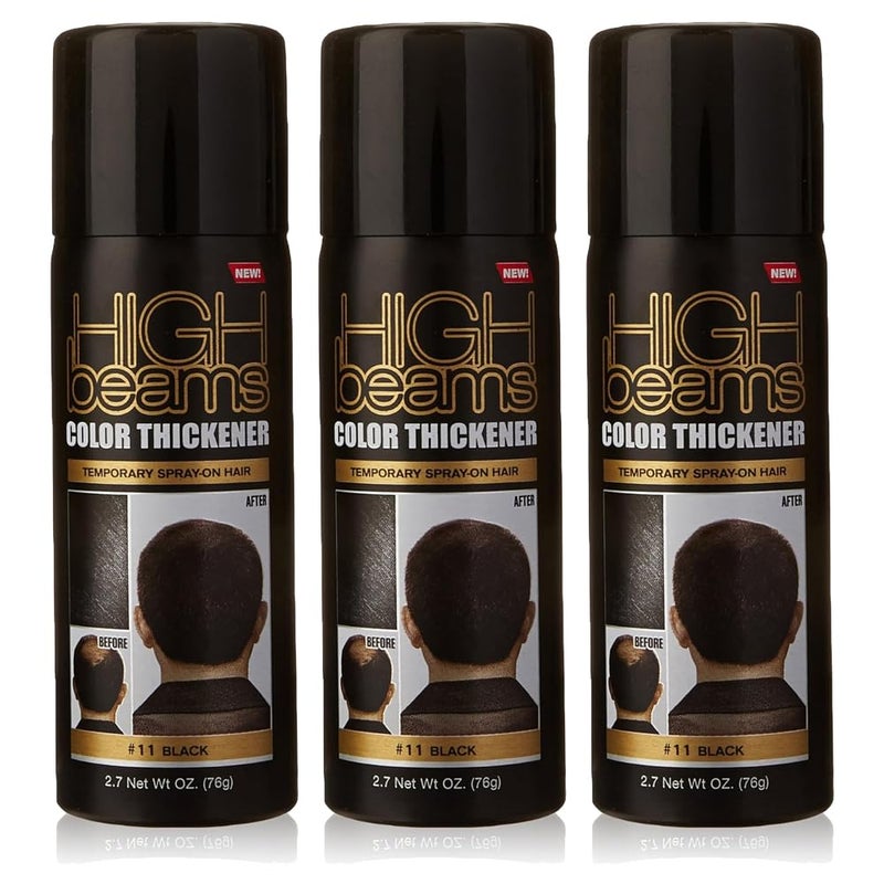 High Beams Color Thickener Temporary Spray-On Hair - Black 2.7 oz (3 pack) - Image 1