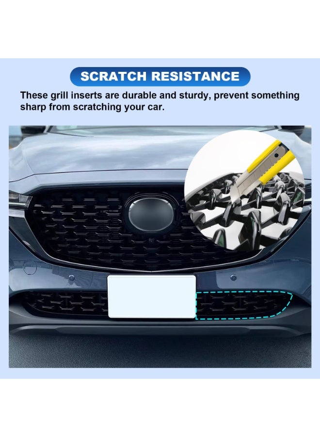 KISSUN CX5 Front Grill Mesh Inserts Trims Front Grille Guard Compatible with 2022 2023 2024 Mazda CX-5 Car Exterior Accessories ABS Material 2024 CX-5 Accessories(2PCS) - Image 4