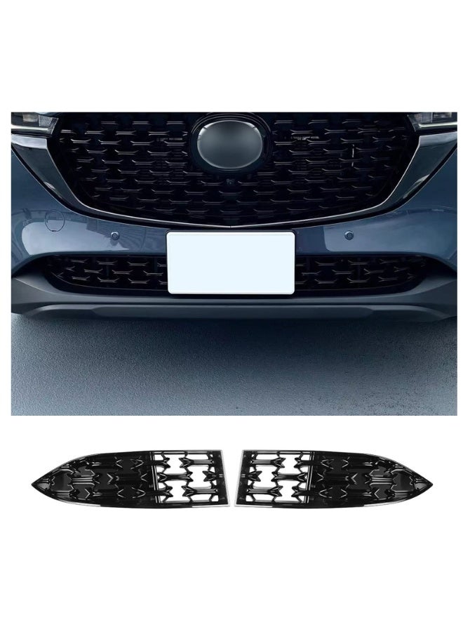 KISSUN CX5 Front Grill Mesh Inserts Trims Front Grille Guard Compatible with 2022 2023 2024 Mazda CX-5 Car Exterior Accessories ABS Material 2024 CX-5 Accessories(2PCS) - Image 1
