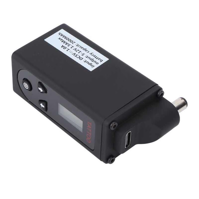 Cordless Tattoo Power Supply: 2000mAh Lithium Battery, 10 Hours Runtime - LCD Display, Real-Time Voltage & Electricity Readout - Portable Design, Easy 0.5V Adjustable Voltage for Professional Tattoo A - Image 5