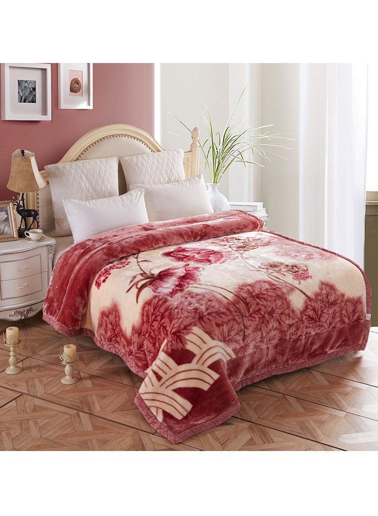 KYD Microfiber Double Layer Winter Thick Raschel Mink Weighted Blanket For Double Bed Soft Warm Heavy Fluffy Soft 180*220CM 3KG - Image 1