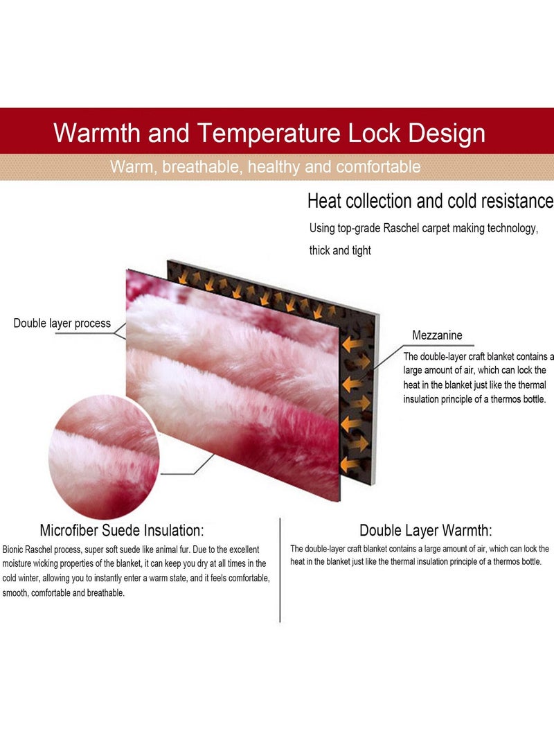 KYD Microfiber Double Layer Winter Thick Raschel Mink Weighted Blanket For Double Bed Soft Warm Heavy Fluffy Soft 180*220CM 3KG - Image 5