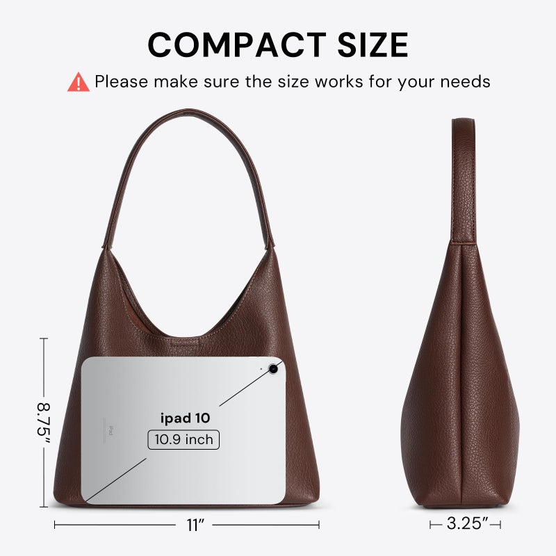 VAYOQON Hobo Bags for Women, Small Slouchy Hobo Purse, Soft Vegan Leather Shoulder Bag Trendy Everyday Tote Handbag, 11'' (28cm) - Image 5