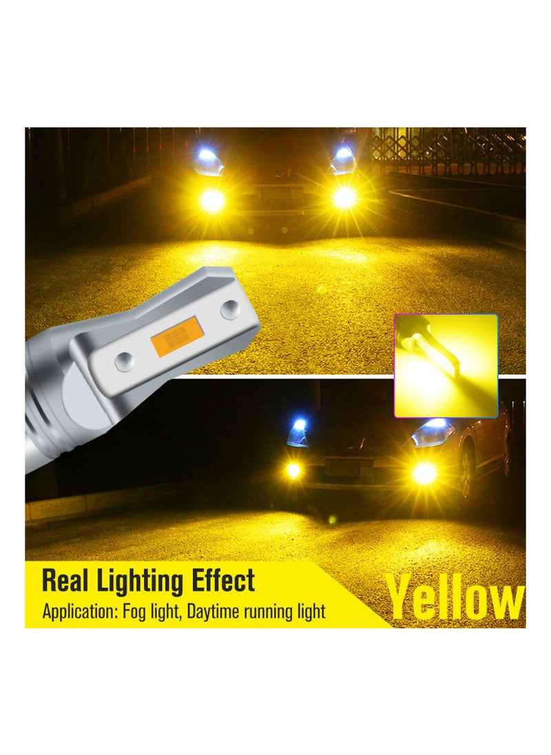 KASTWAVE - Automotive LED Fog Lights, Enhance Visibility with 2-Pack Amber H11 LED Fog Light Bulbs - Super Bright 3800LM, AC/DC 12-24V, Non-Polarity, Ideal for Cars and Trucks (H8/H11 Yellow Light) - Image 1