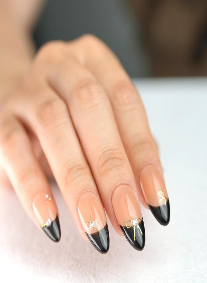 Pretty Diva PrettyDiva Bowknot Nail Stickers - 5D Shiny Metallic Gold Bow Ribbon Nail Art Stickers Decals with Rhinestone Charms, Cute Bowknot Self-Adhesive Nail Stickers Decals DIY Decoration - Image 2